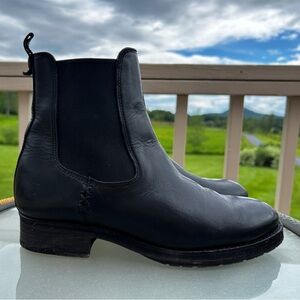 Frye Black Leather Ankle Boots